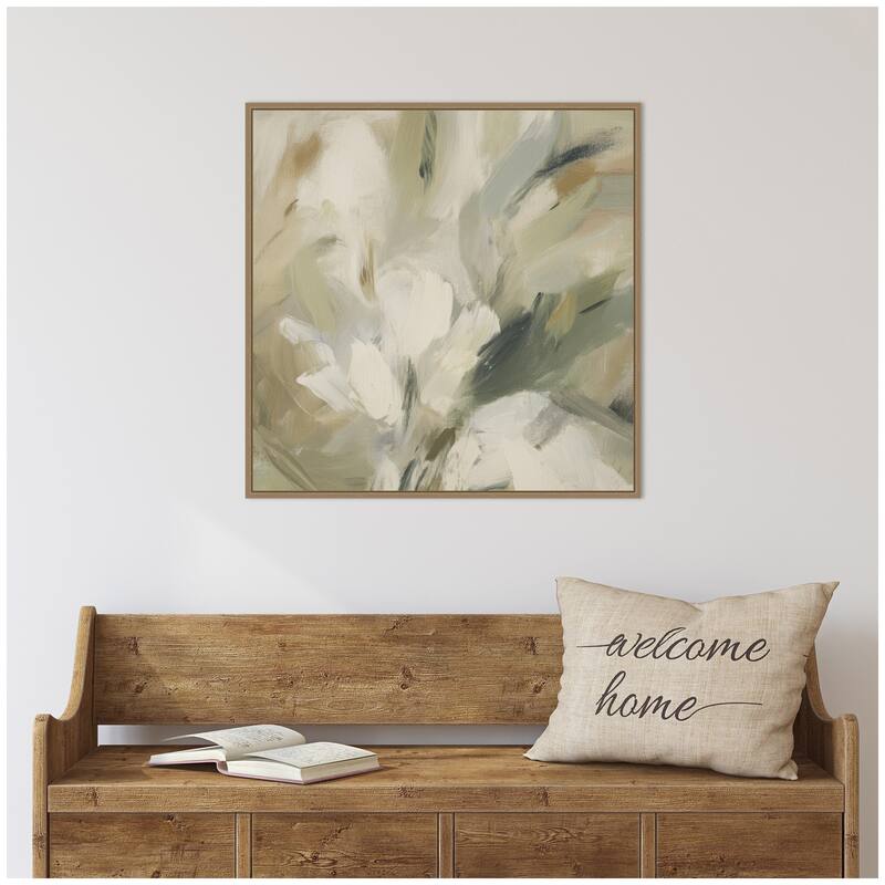 Kate and Laurel Olive Bloom No. 1 by Amy Lighthall Framed Canvas Wall Art Print