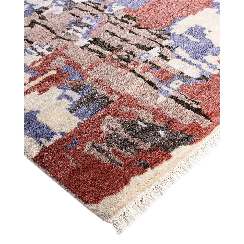 Ikat One-of-a-Kind Hand-Knotted Area Rug, Brown - 8' 2" x 10' 3"