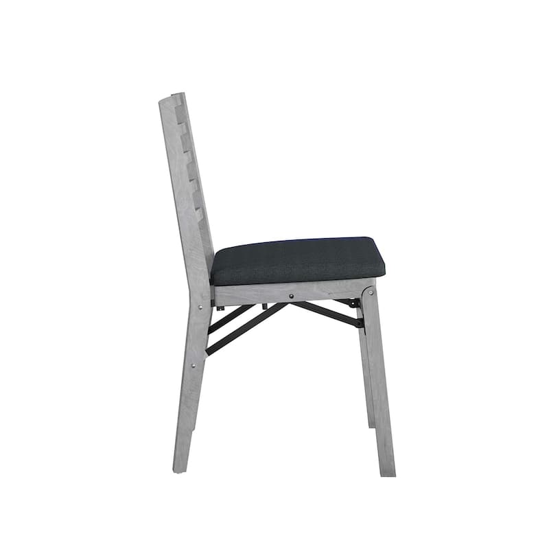 COSCO Contoured Back Wood Folding Chair with Fabric Seat, 2-Pack