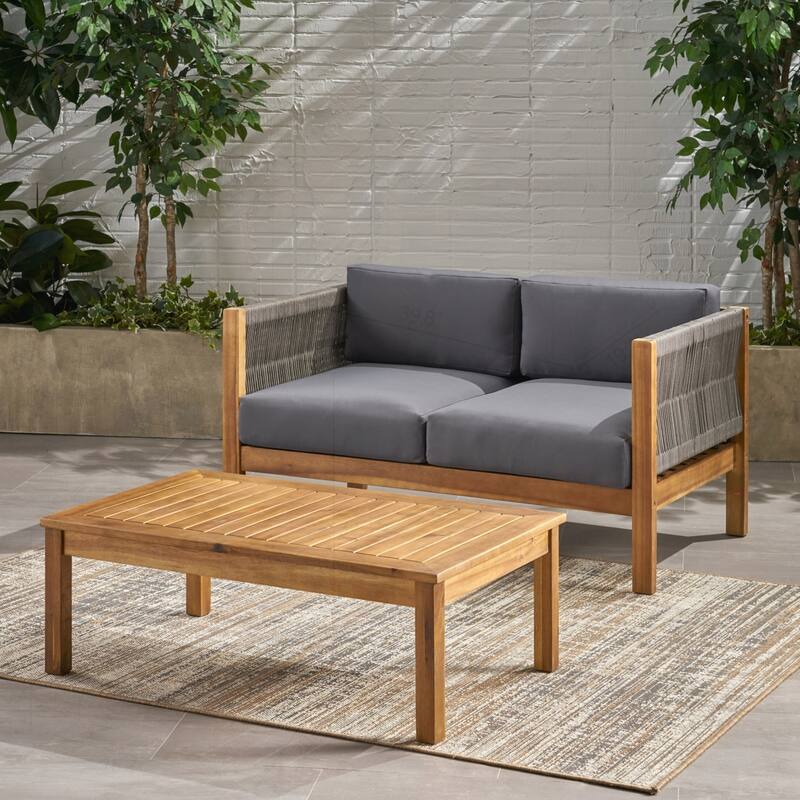 Stylish Outdoor Loveseat and Coffee Table Set for Relaxing Moments