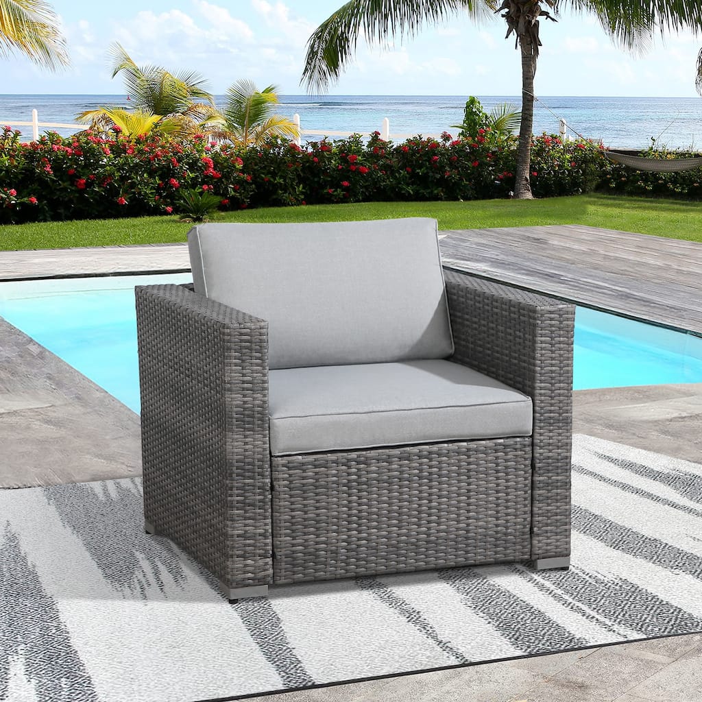 Outdoor Patio Furniture Wicker Single Sofa