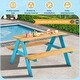 preview thumbnail 8 of 10, Children Outdoor Wooden Table with Bench Seats for Indoor and Outdoor Use - 35" x 14" x 20" (L x W x H)