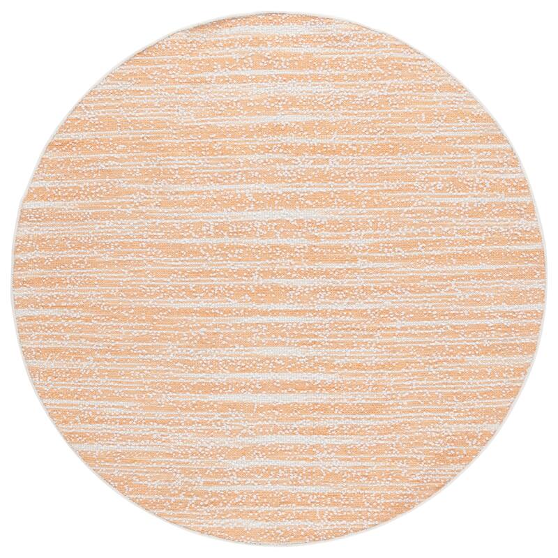 SAFAVIEH Handmade Renewal Lilioara Rug - 6' Round - Orange/Ivory