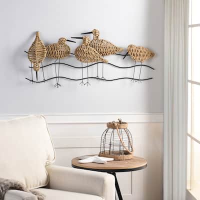 StyleCraft Flock of Birds Natural Woven Seagrass Wall Art