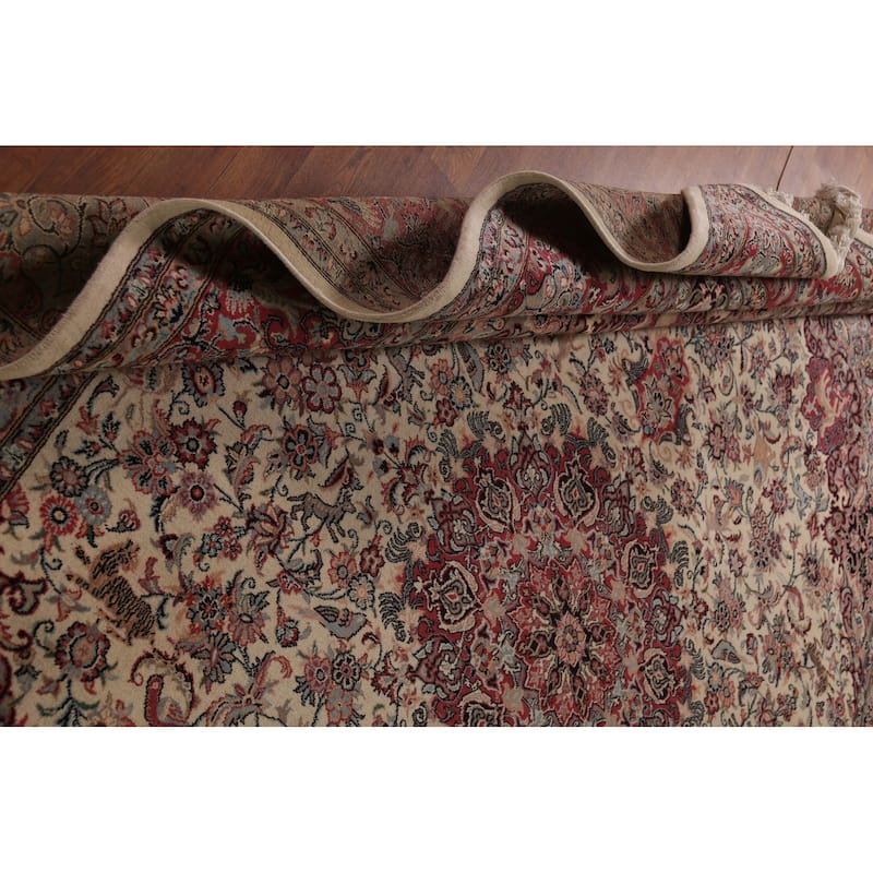 Vegetable Dye Animals Qum Chinese Area Rug Hand-Knotted Wool Carpet - 9'1"x 12'5"