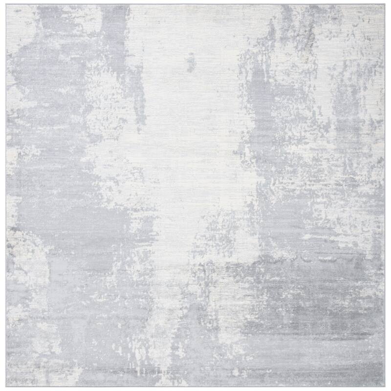 SAFAVIEH Jasper Maleah Modern Abstract Rug - 6'7" x 6'7" Square - Light Grey/Ivory