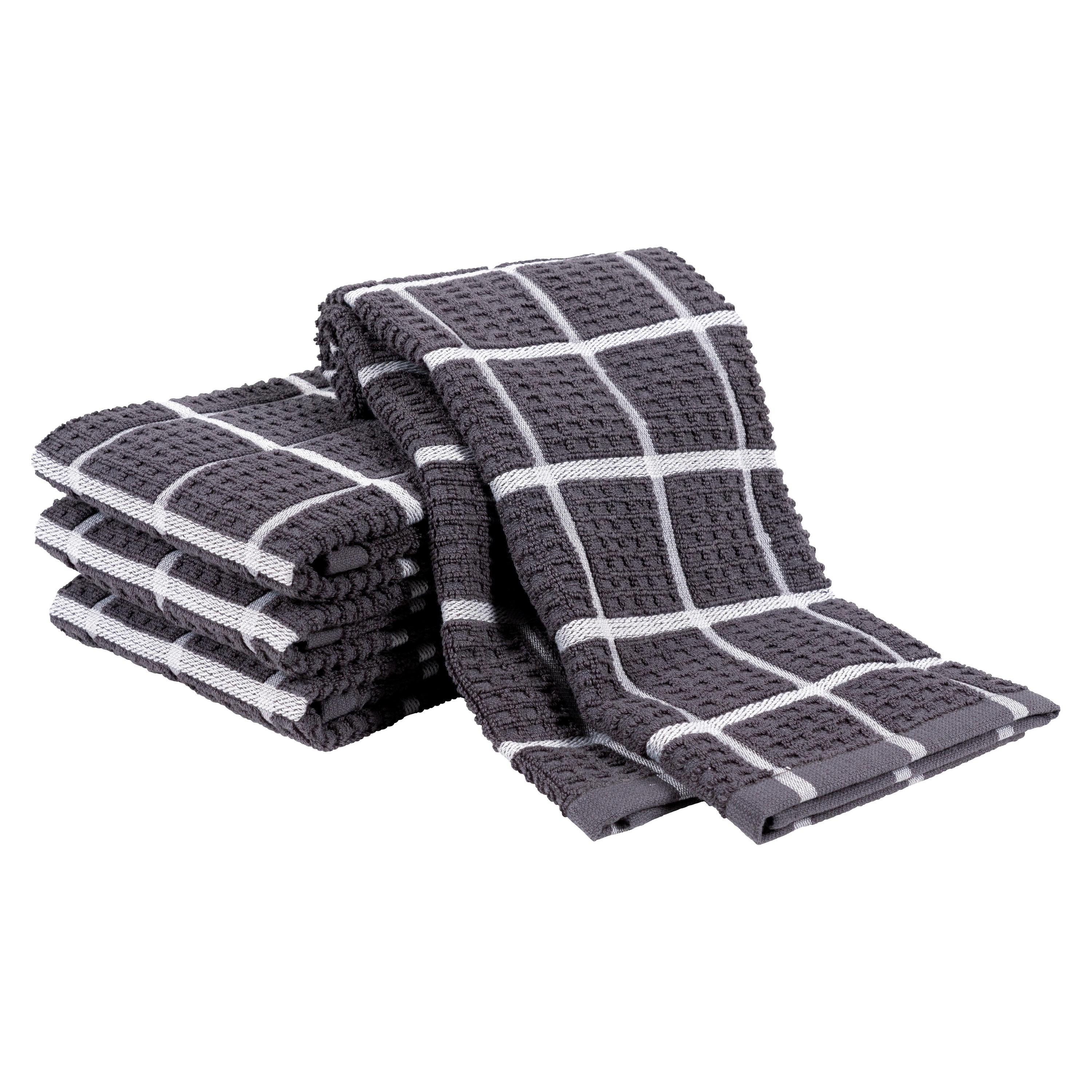 Simply Essential™ Dual Purpose Kitchen Towels - Grey, 4 pk - Fry's