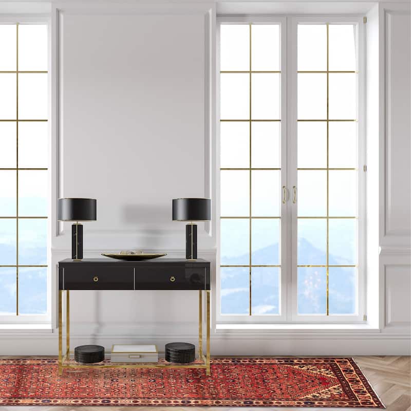 ECARPETGALLERY Hand-knotted Andelz Red Wool Rug - 3'4 x 10'2