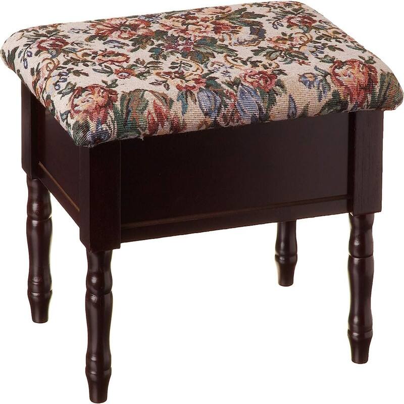 Foot Stool 13.2"D x 17.84"W x 5.12"H Cherry - Brown
