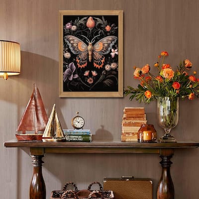 Framed Vintage 3D Textured Wall Art - Gothic Butterfly Wall Decor