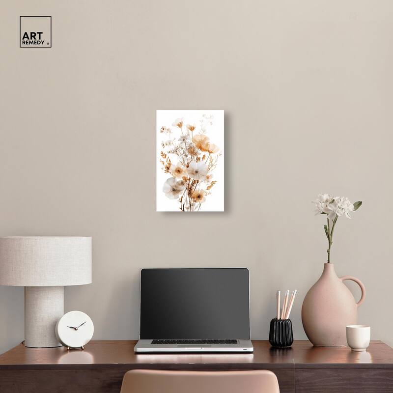 Parchment Petals Canvas by Art Remedy, Gallery Wrapped