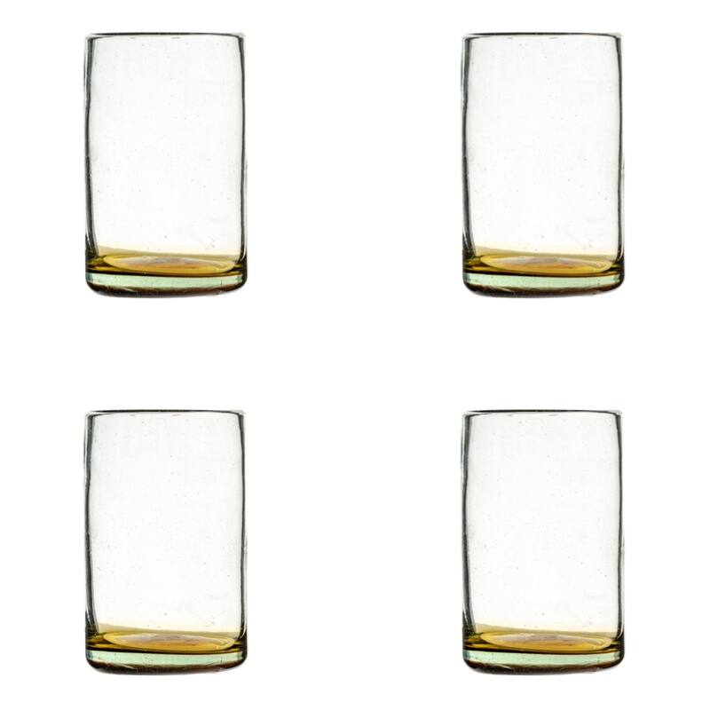 10 Strawberry Street Jimador Handblown Mexican Glassware, Sets of 4 - 14 oz. Hiball
