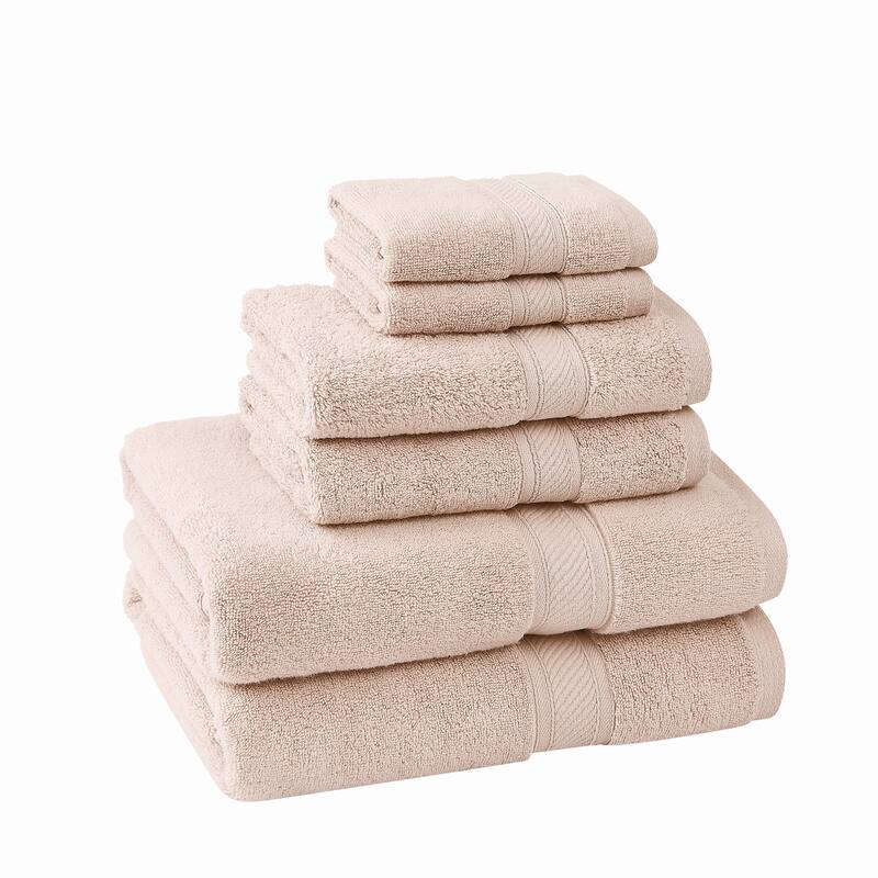 Royal Velvet Regal Plush Towel Collection - 6 Piece Towel Set - Blush