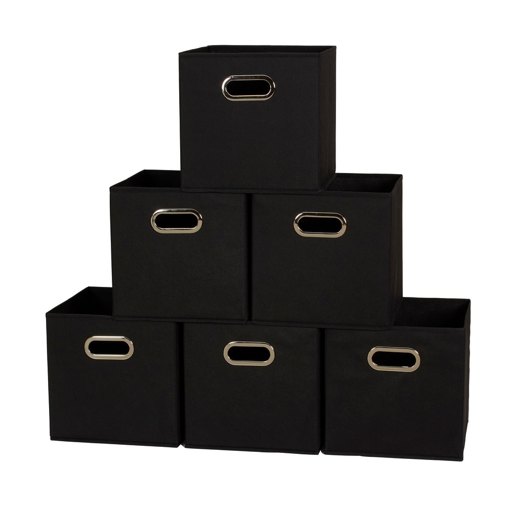 Household Essentials Open Fabric Cube Storage Bins, Set of 6