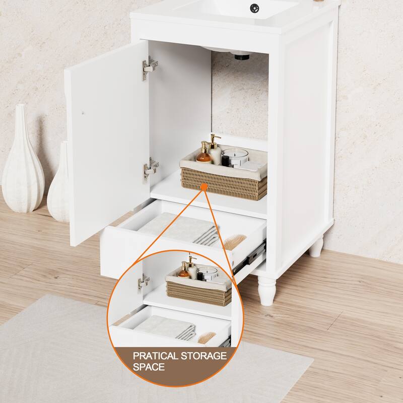 Lace Trim Freestanding Bathroom Vanity Set - Perfect for Bathrooms