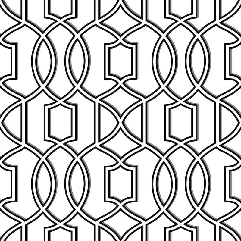 NuWallpaper Uptown Trellis Black/White Peel & Stick Wallpaper - 216in x 20.5in x 0.025in