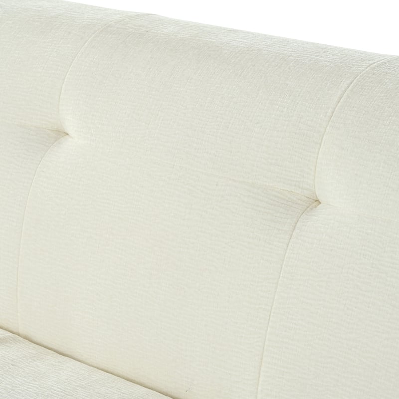 85.8 Inch Wide Chenille Fabric 3-Seater Sofa with Tufted Style