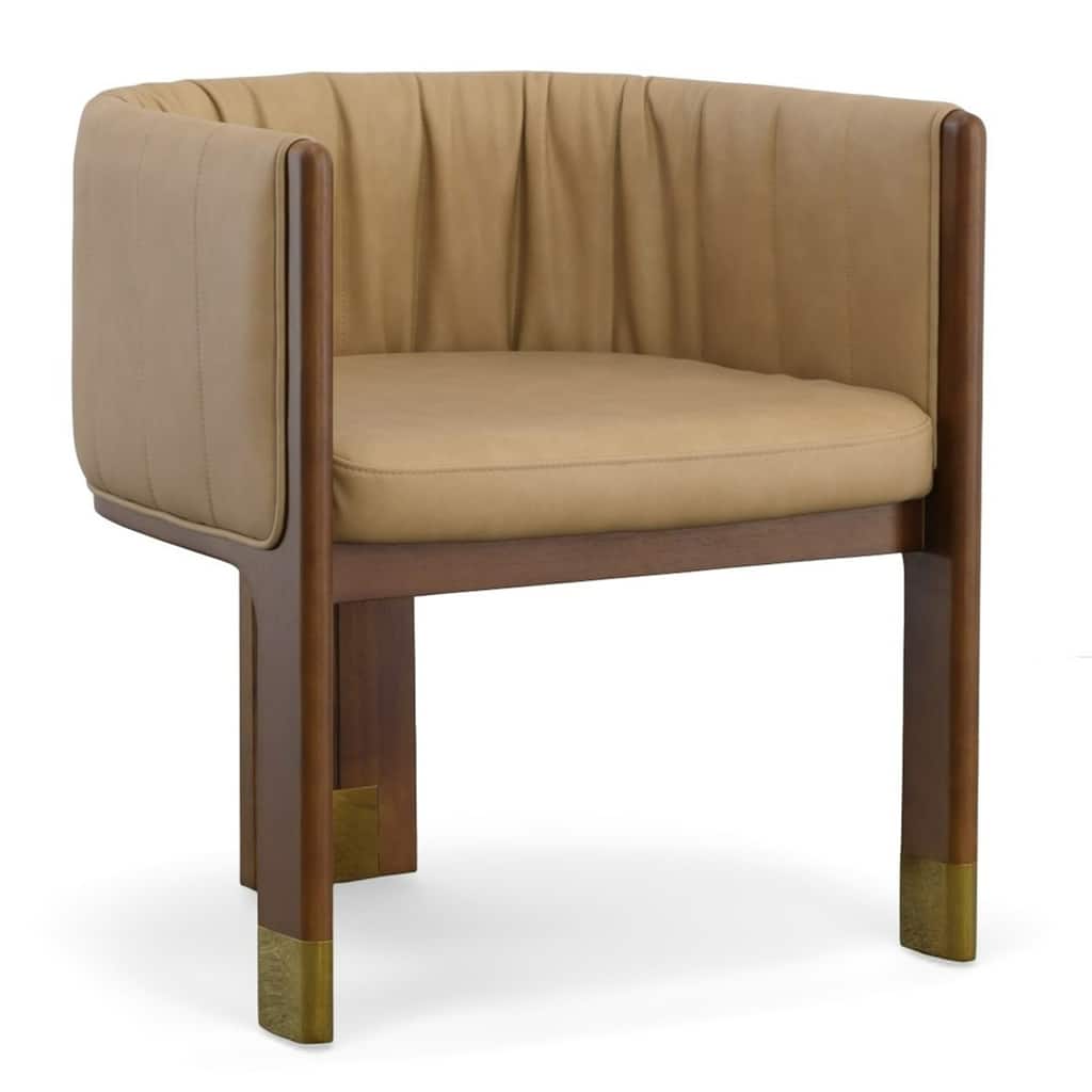 Modrest Elati Tan Vegan Leather Dining Chair