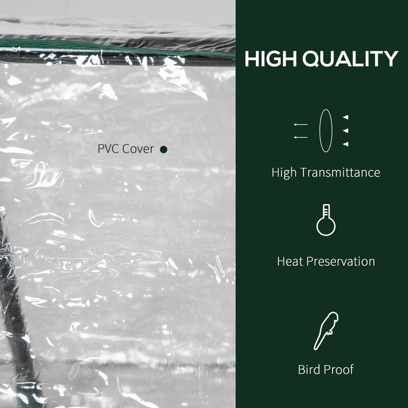 Outsunny 4' x 2' x 2' Portable Mini Greenhouse, Small Greenhouse with PVC Cover, Roll-up Zippered Windows for Indoor