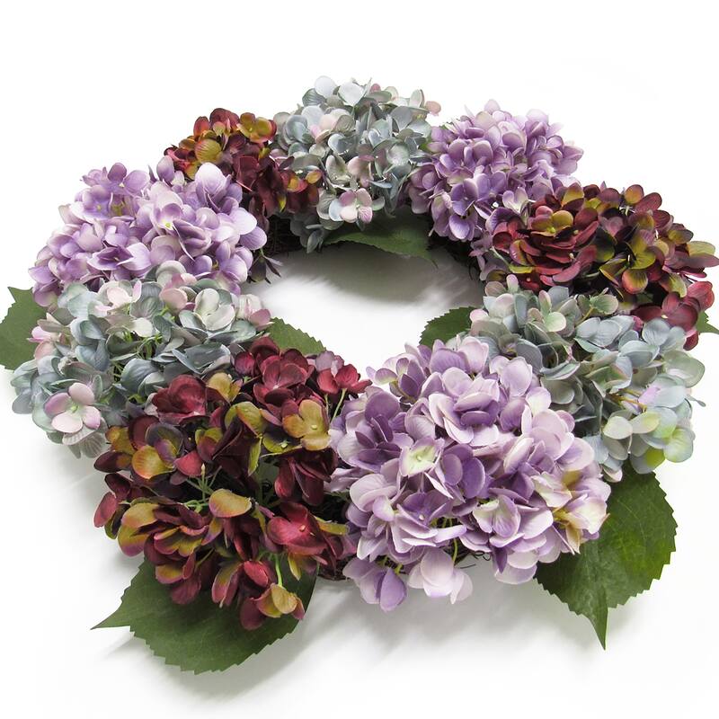 Artificial Hydrangea Flower Wreath 20in