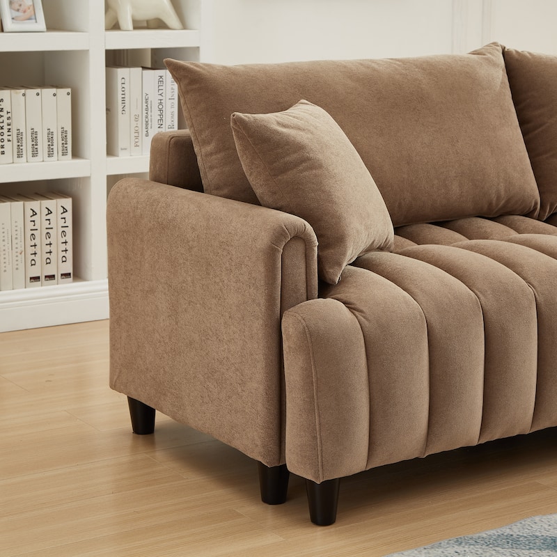 Futon Loveseat Couch Convertible into Sleeper Sofa Bed with Hidden Storage and Adjustable Backrest, Modern Loveseat Sleeper
