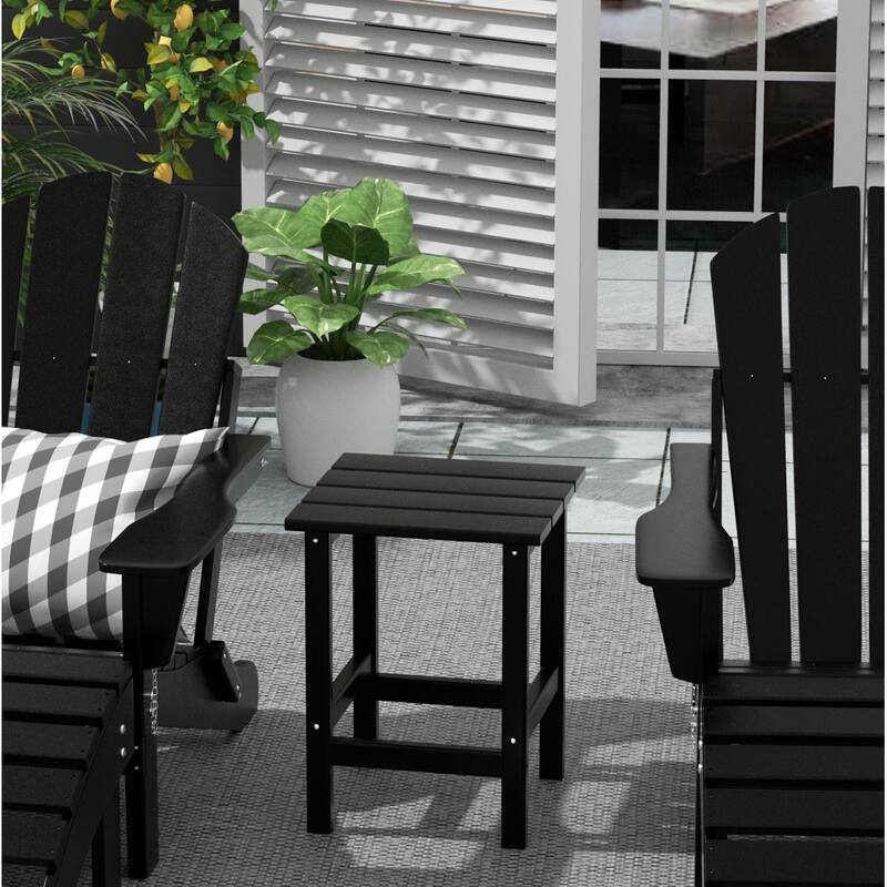 POLYTRENDS Laguna All Weather Poly Outdoor Side Table - Black