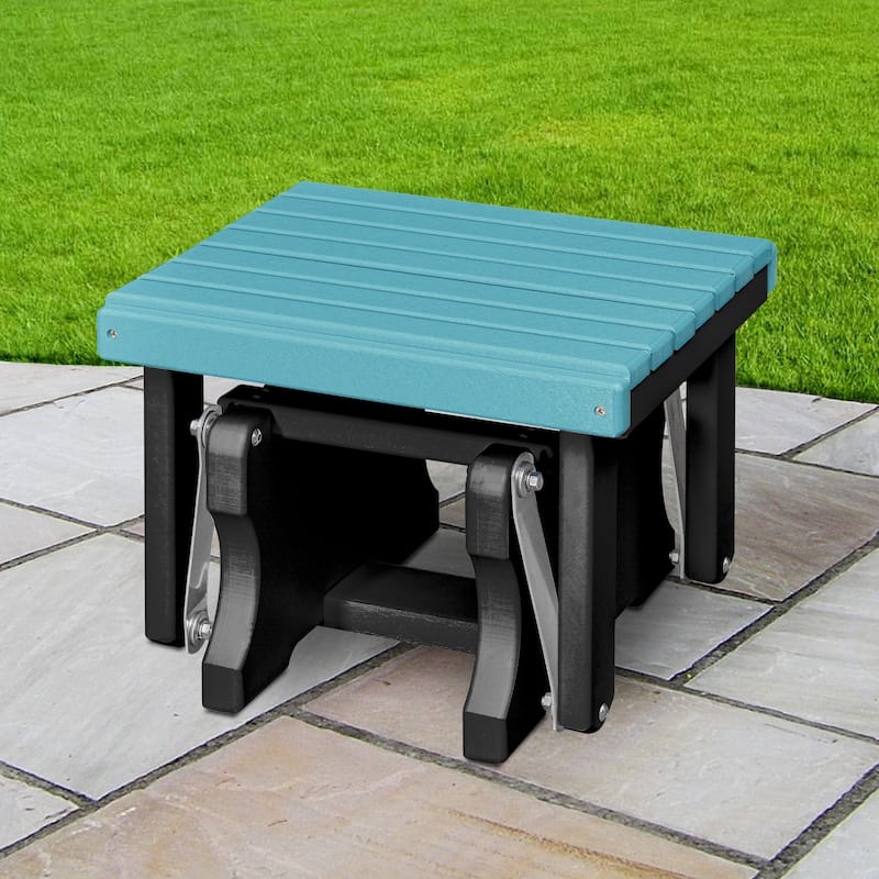 American Furniture Classics Model 601 Gliding Ottoman, made in USA - Aruba Blue on Black