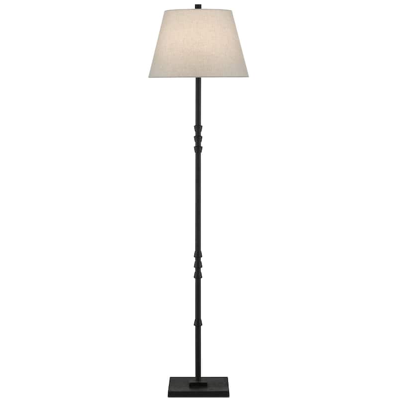 Currey & Company Lohn Black Floor Lamp - 69.5"h x 18"w x 18"d - 69.5"h x 18"w x 18"d