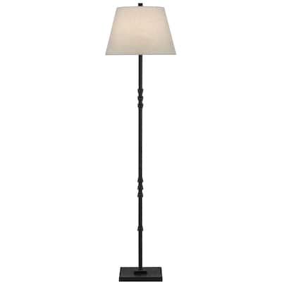 Currey & Company Lohn Black Floor Lamp - 69.5"h x 18"w x 18"d