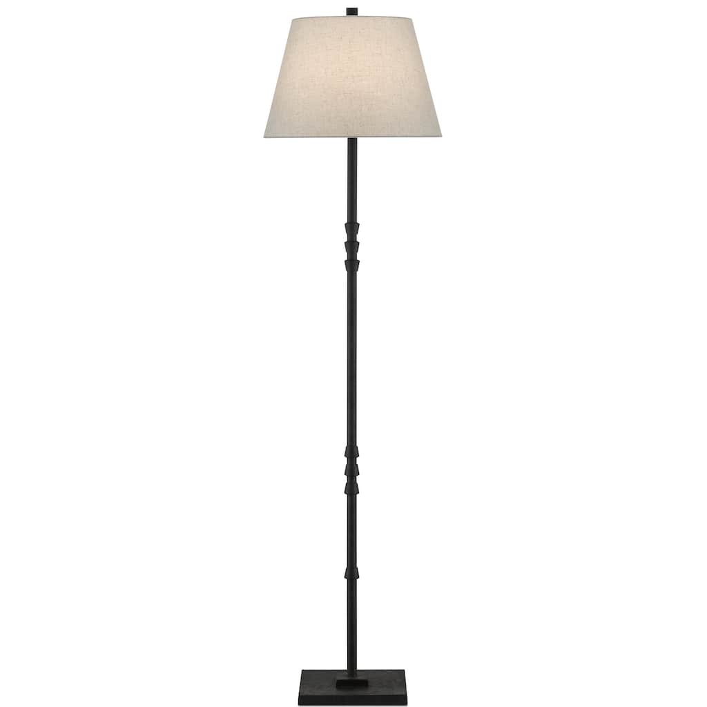 Currey & Company Lohn Black Floor Lamp - 69.5"h x 18"w x 18"d