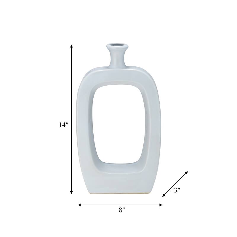 Sagebrook Home Modern Coastal Cut Out Ceramic Bud Vase