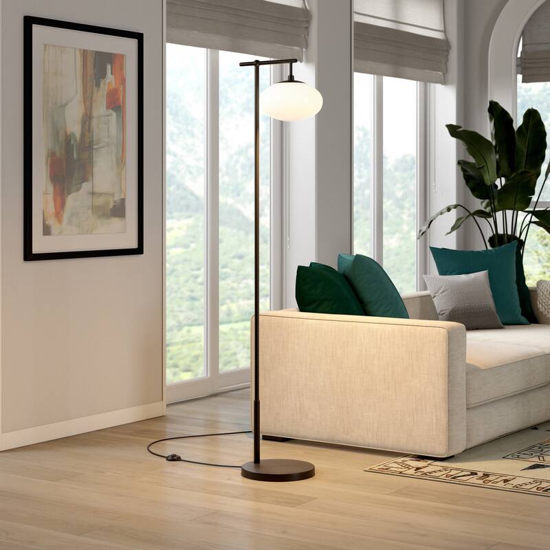 Blume 68" Tall Floor Lamp with Glass Shade