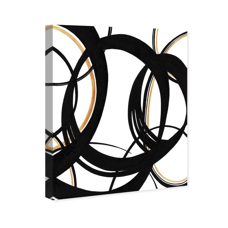 Wynwood Studio Abstract Black Waves Black and Modern & Contemporary Wall Art Canvas Print
