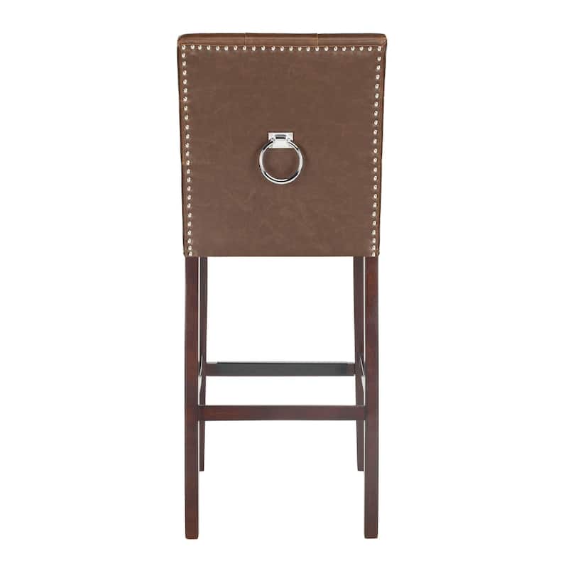 SAFAVIEH Arabella 31-inch Bar Stool - Brown / Espresso (Set of 2) - 19" x 23.3" x 44" - 19" x 23.3" x 44" - 19Wx23Dx44H