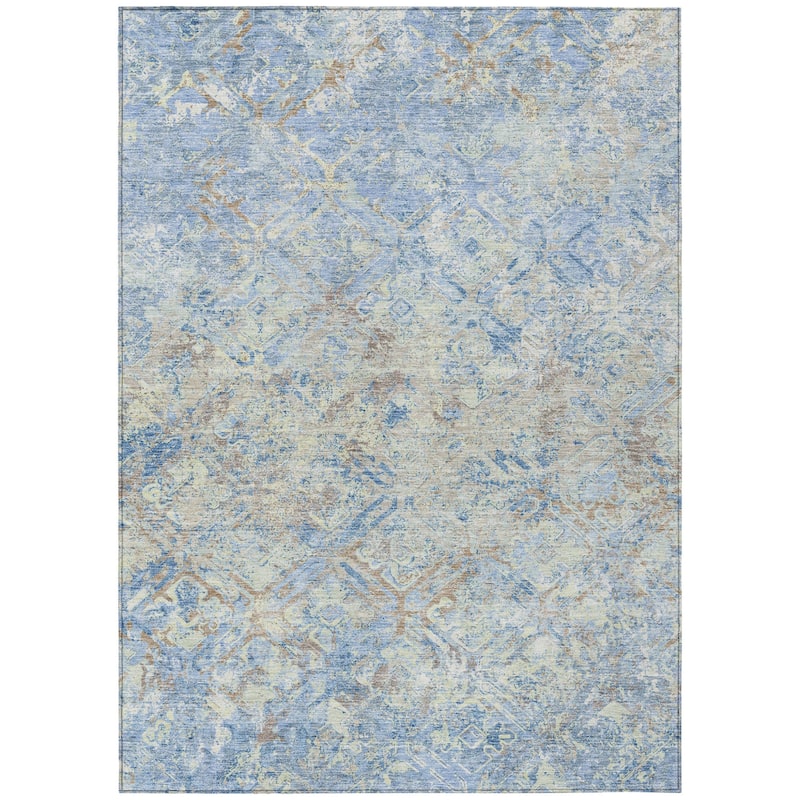 HomeRoots Geometric Transitional Rectangle Outdoor Rug