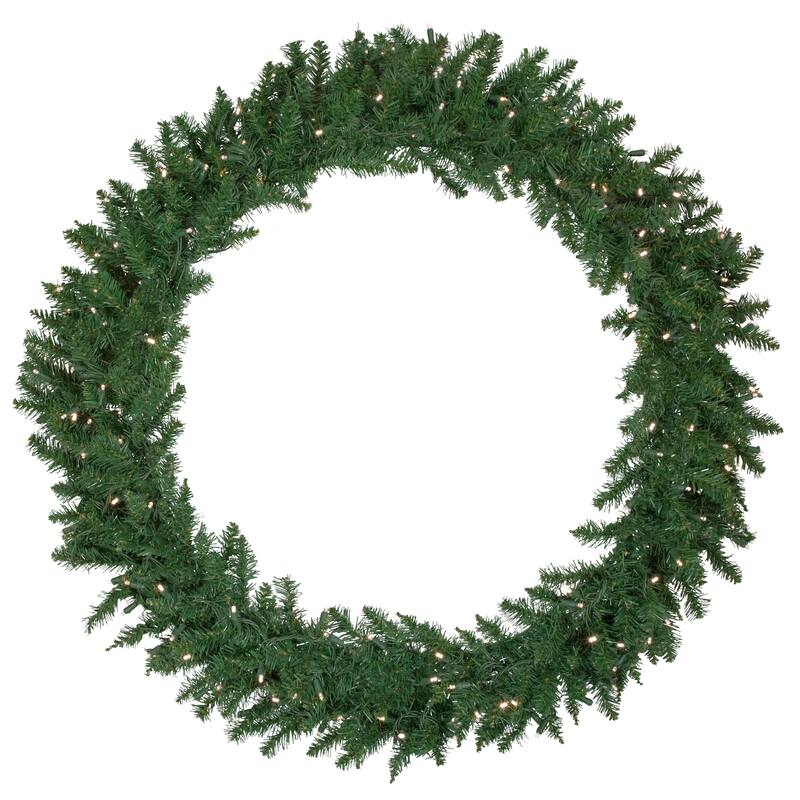 Pre-Lit Winona Fir Artificial Christmas Wreath 48-Inch Warm White LED Lights - 48"