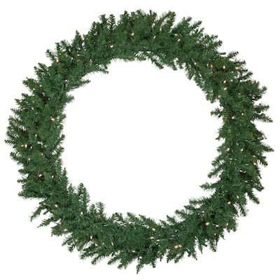 Pre-Lit Winona Fir Artificial Christmas Wreath 48-Inch Warm White LED Lights - 48"