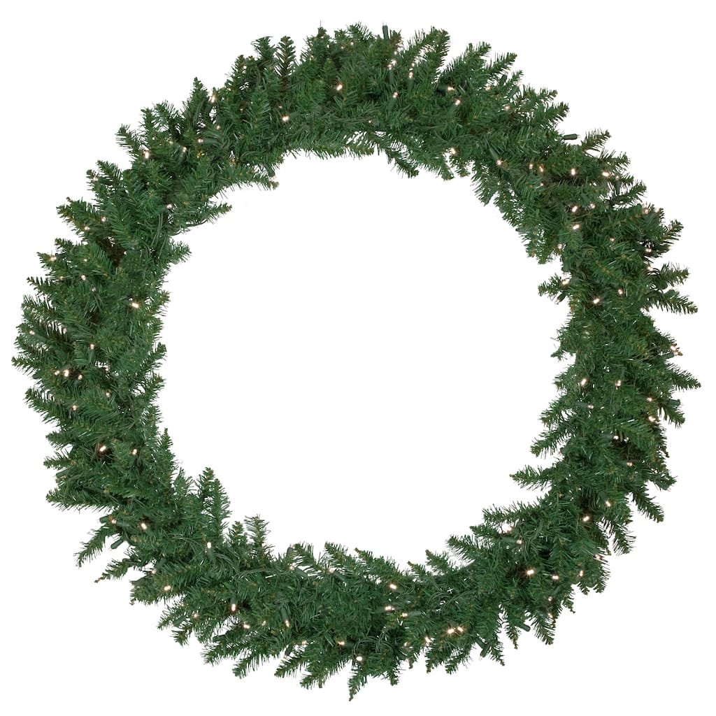 Pre-Lit Winona Fir Artificial Christmas Wreath 48-Inch Warm White LED Lights - 48"