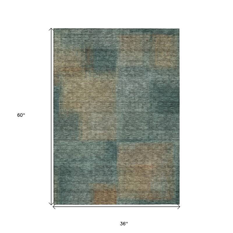 HomeRoots Abstract Transitional Rectangle Outdoor Rug