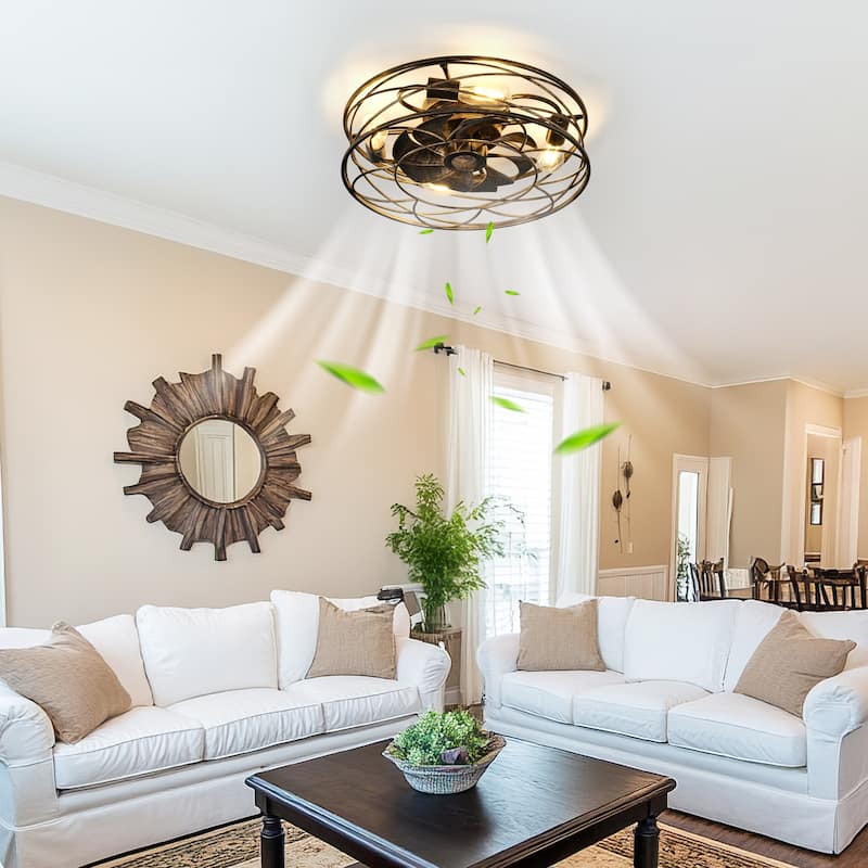 20" Farmhouse Reversible Caged Ceiling Fan - 20 Inches