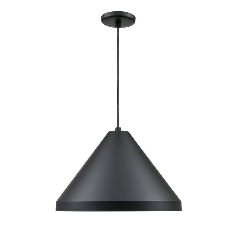 R Series 1-Light Cord Hung Cone Satin Black - Satin Black - 13