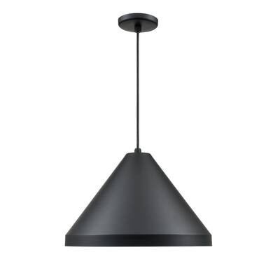 R Series 1-Light Cord Hung Cone Satin Black - Satin Black