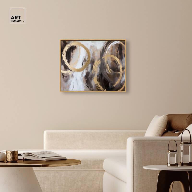 Swirling Forms with Gold Canvas by Art Remedy