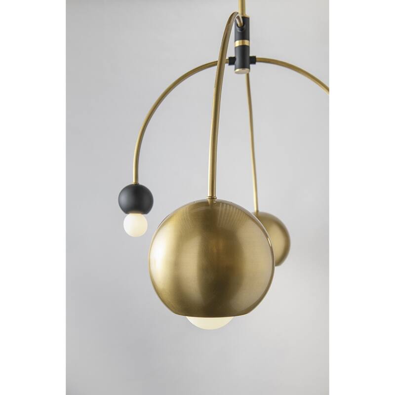 Mitzi by Hudson Valley Lighting Willow 4-light Aged Brass and Black Chandelier