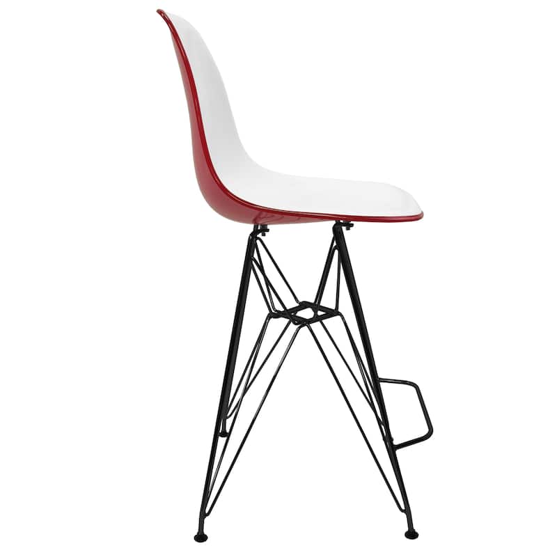 ABS Resin Barstool with Black Steel Base Cresco Series by LeisureMod