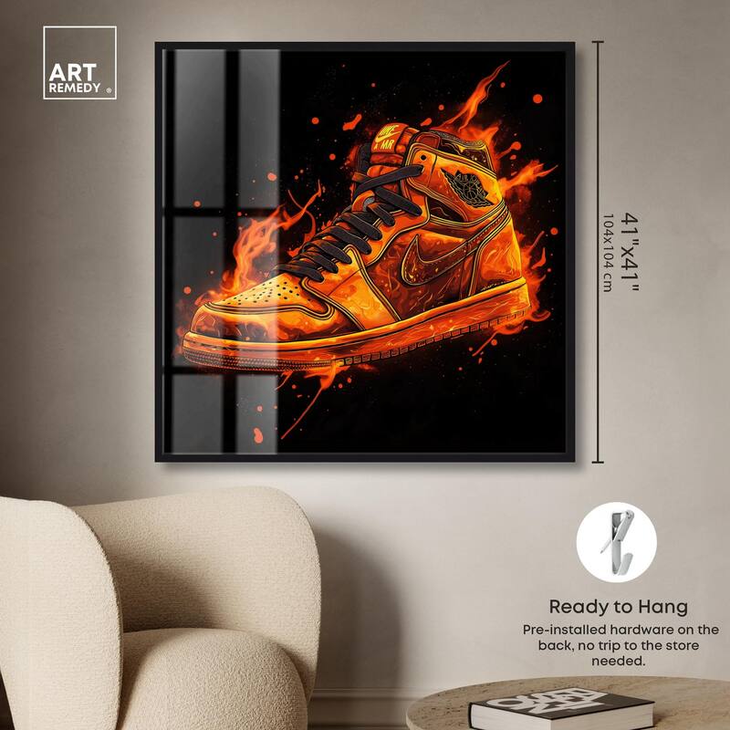 Jumpman on Fire I Shadowbox by Art Remedy