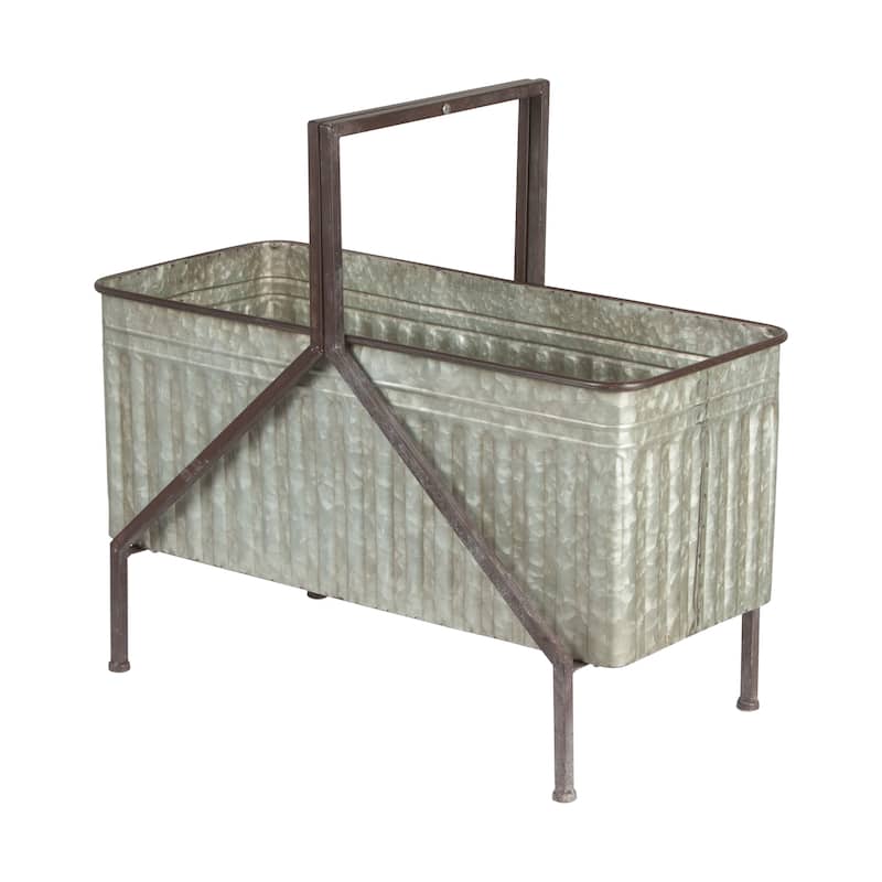 Metal Bucket/Planter on Stand