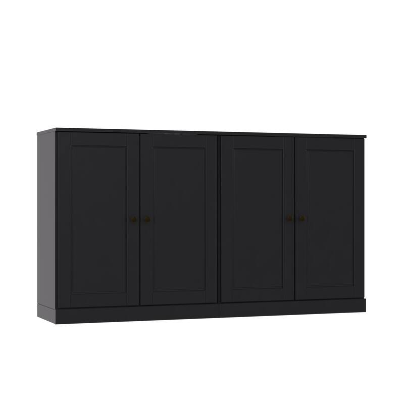 Palace Imports Solid Wood Sideboard, Raised Panel Doors, Adjustable Shelves