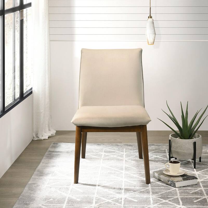 GDFStudio - Monza Modern Velvet Dining Chair with Solid Wood Legs & Armless Mid-Century Silhouette, Set of 2 - 24.4"