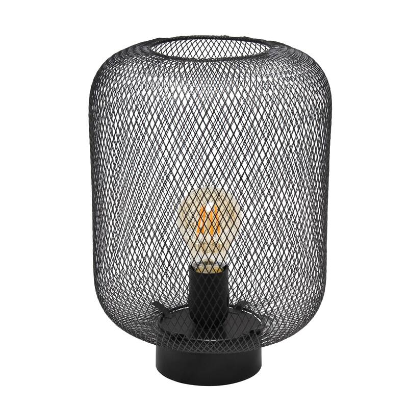 Metal Mesh Wire Table Lamp - 11.75" - Black